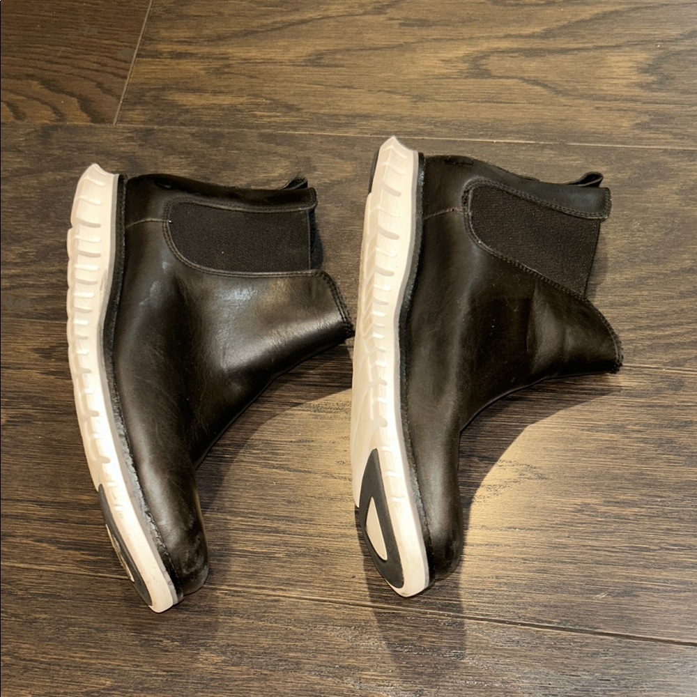 Black Leather Combat Boots - Picture 5 of 7